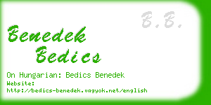 benedek bedics business card